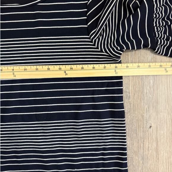 Max Studio Women’s Small Navy White Striped Ruffle Bell Sleeve Top - Picture 10 of 12